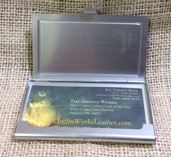 Business Card Case open