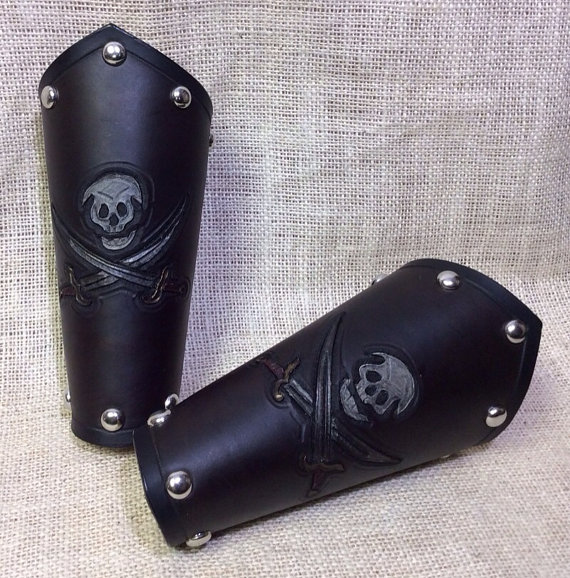 Hand Tooled Pirate Bracers