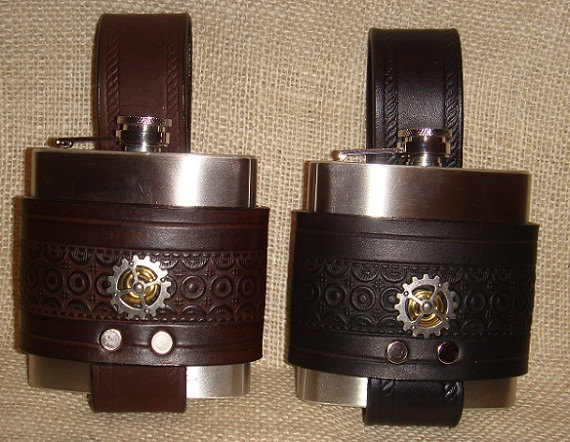 Steampunk Hip Flasks